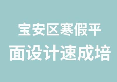 宝安区寒假平面设计速成培训班