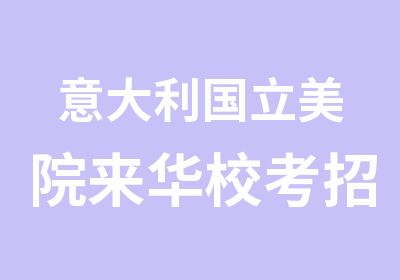 意大利国立美院来华校考招生