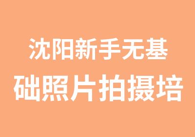 沈阳新手无基础照片拍摄培训