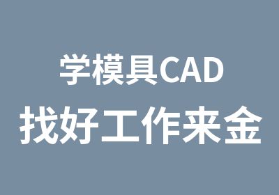 学模具CAD找好工作来金世纪学模具