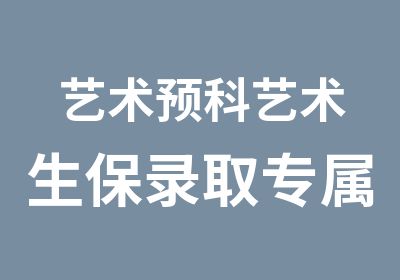 艺术预科艺术生保录取专属计划