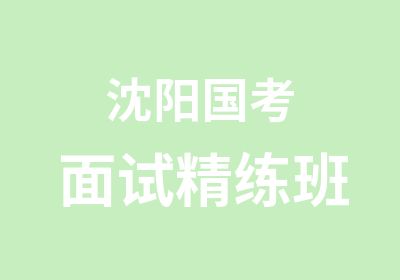 沈阳国考面试精练班