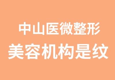 中山医微整形美容机构是纹绣人才培训中心吗