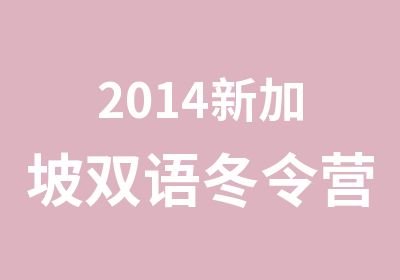 2014新加坡双语冬令营