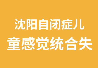 沈阳自闭症儿童感觉统合失调训练