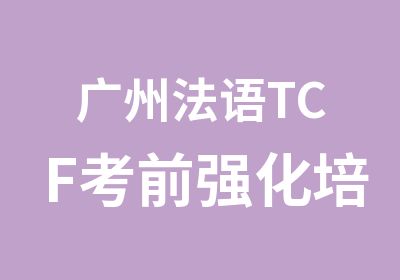 广州法语TCF考前强化培训班