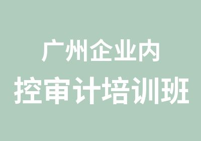 广州企业内控审计培训班