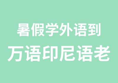 暑假学外语到万语印尼语老挝语越南语