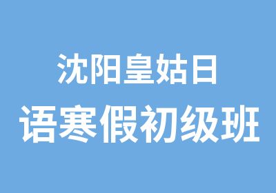 沈阳皇姑日语寒假初级班