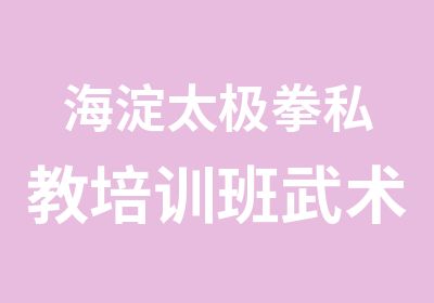 海淀太极拳私教培训班武术世家培训