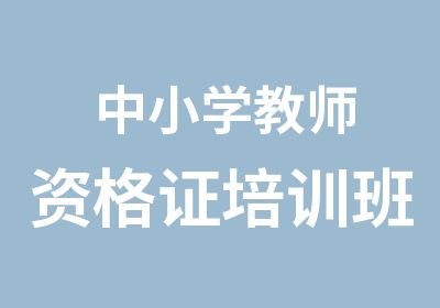 中小学教师资格证培训班