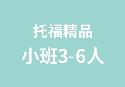 托福精品小班3-6人