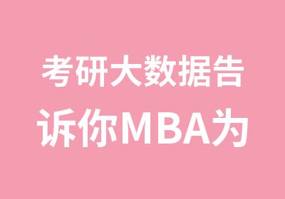 考研大数据告诉你MBA为什么这么热