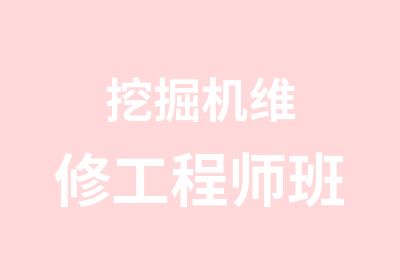 挖掘机维修工程师班