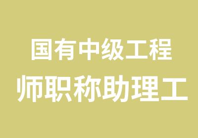 国有中级工程师职称助理工程师及非国有中职称