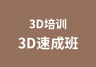 3D培训3D速成班