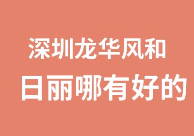 深圳龙华风和日丽哪有好的AI培训班