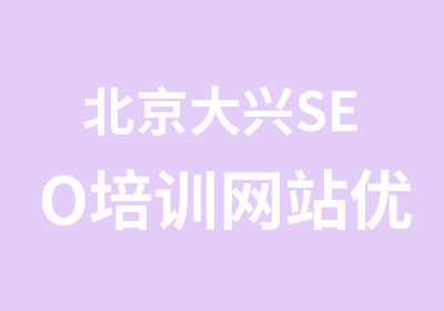 北京大兴SEO培训网站优化培训关键词