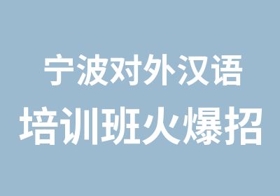 宁波对外汉语培训班火爆招人