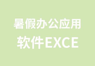 暑假办公应用软件EXCEL学习班