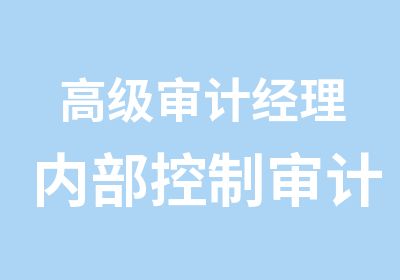 审计经理内部控制审计培训