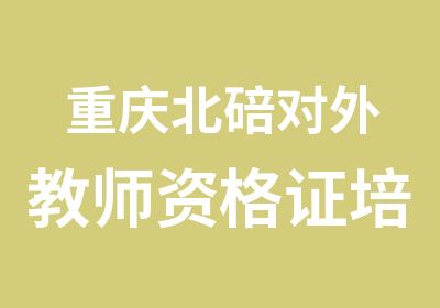 重庆北碚对外教师资格证培训