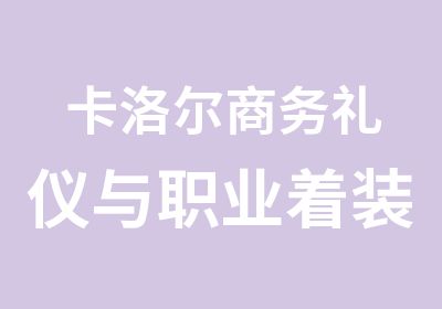 卡洛尔商务礼仪与职业着装规范