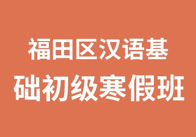 福田区汉语基础初级寒假班