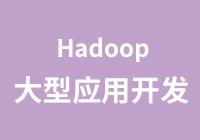 Hadoop大型应用开发实战