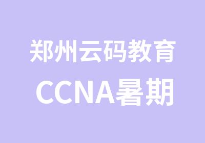 郑州云码教育CCNA暑期培训班