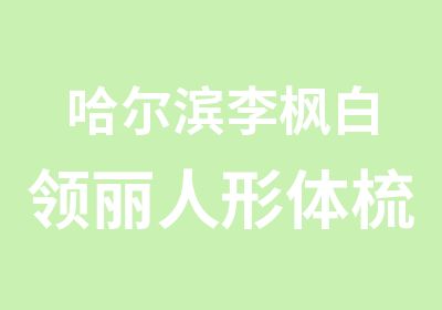 哈尔滨李枫白领丽人形体梳理火爆开课中