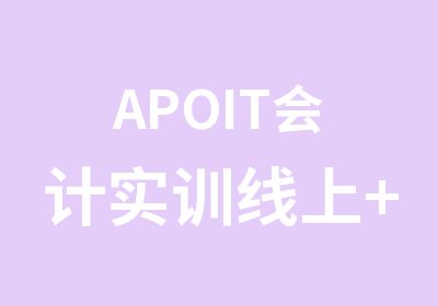 APOIT会计实训线上+线下同步进行