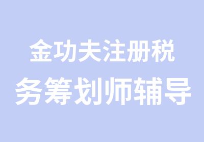 金功夫注册税务筹划师辅导班