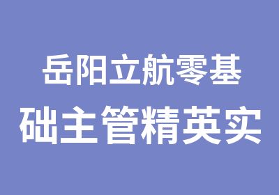 岳阳立航零基础主管精英实战班