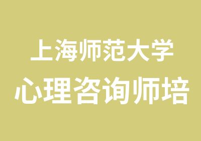 上海师范大学心理咨询师培训课程考官带教