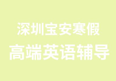 深圳宝安寒假高端英语辅导学习班