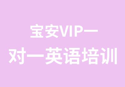 宝安VIP英语培训班