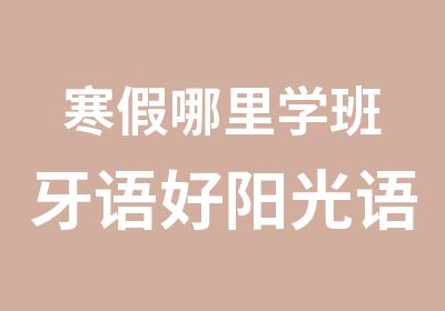 寒假哪里学班牙语好阳光语寒假培训班