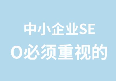 中小企业SEO必须重视的几个要点