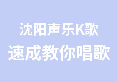 沈阳声乐K歌速成教你唱歌实战技巧可试听