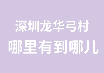 深圳龙华弓村哪里有到哪儿学室内设计