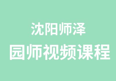 沈阳师泽园师视频课程