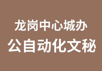 龙岗中心城办公自动化文秘培训学校哪里有