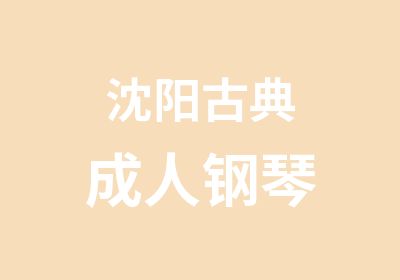 沈阳古典成人钢琴