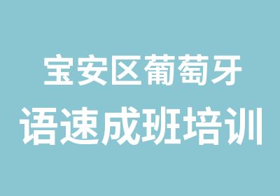 宝安区葡萄牙语速成班培训