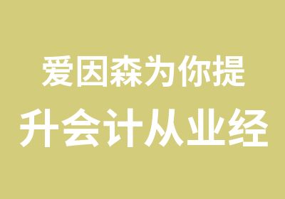 爱因森为你提升会计从业经验老会计教你做