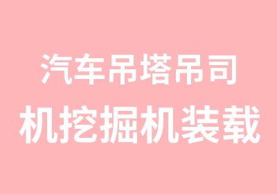 汽车吊塔吊司机挖掘机装载机叉车操作证