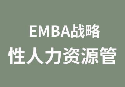 EMBA战略性人力资源管理