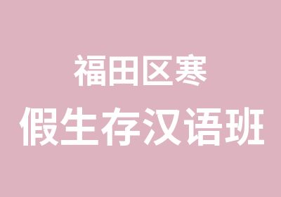 福田区寒假生存汉语班