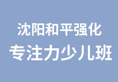 沈阳和平强化专注力少儿班